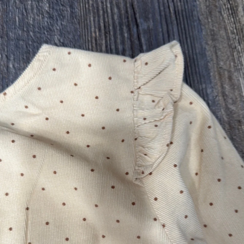 Wonder nation Kids Cream cord raffle Polka Dot Dress